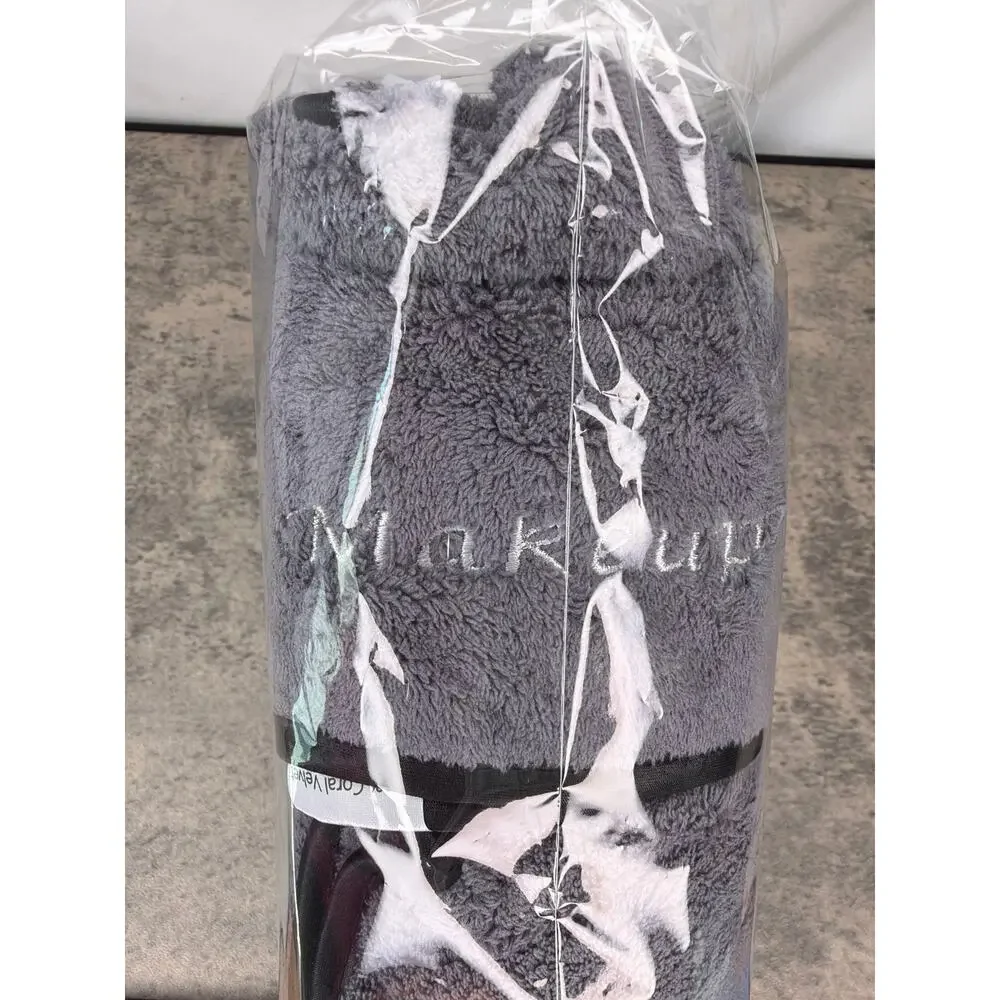 10 Pack Makeup Remover Wash Cloths, Soft Microfiber Facial Cloths- Black Gray